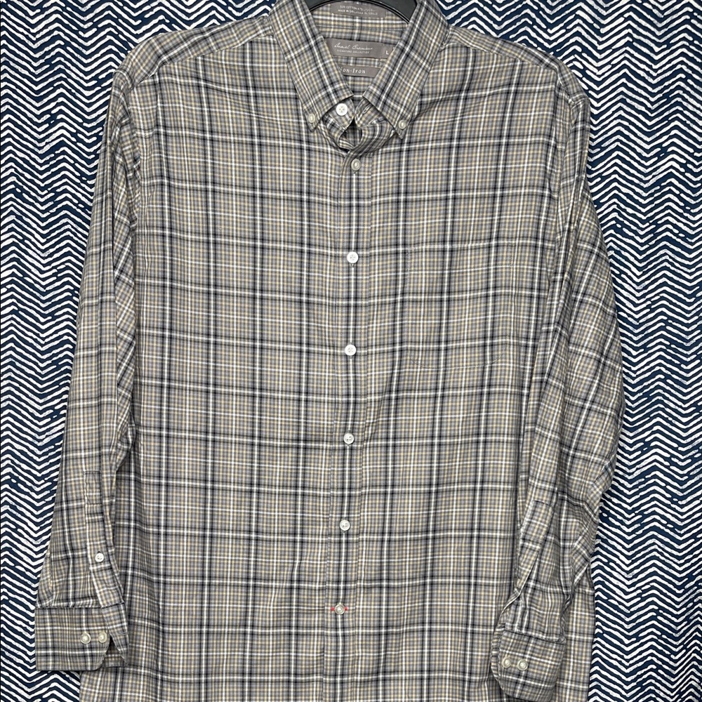 Daniel Cremieux Men's Casual Plaid Shirt - Black and White